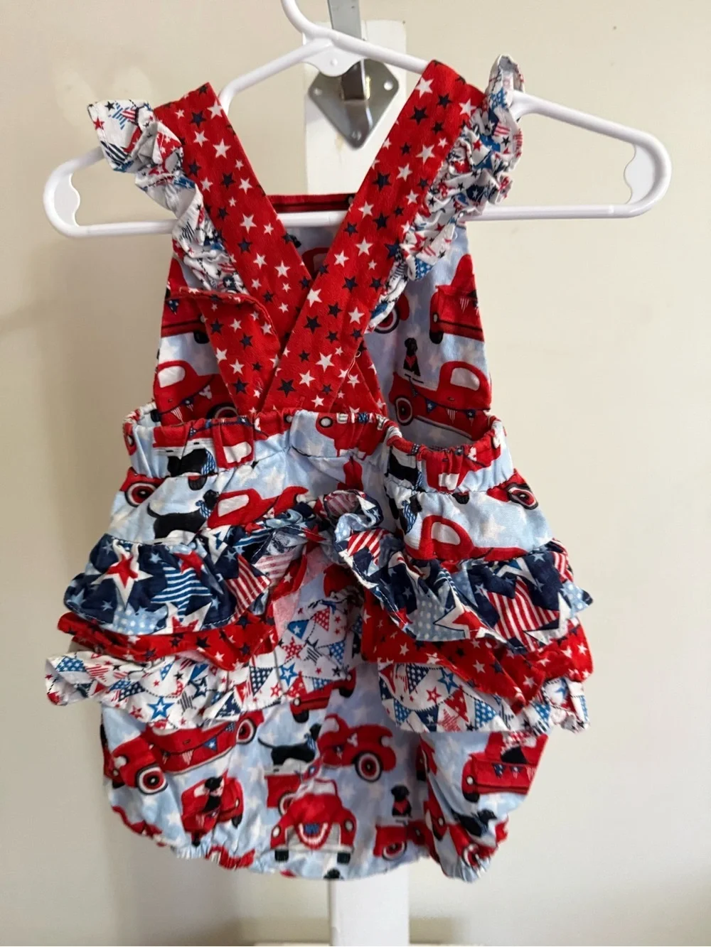 Boutique 4th of July Ruffle Butt Romper